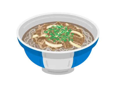 肉蕎麦のイラスト