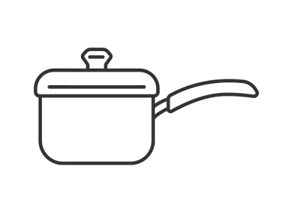 片手鍋の線画のイラスト