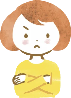 怒っている女性の上半身イラスト