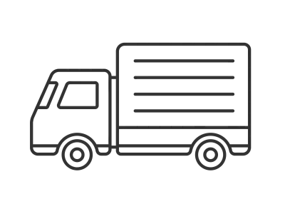 トラックの線画のイラスト