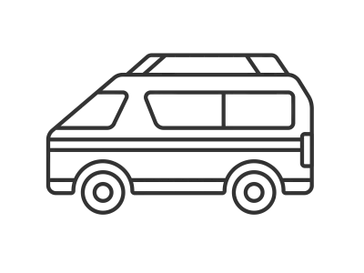 救急車の線画のイラスト