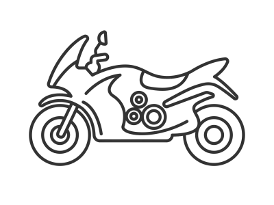 オートバイの線画のイラスト