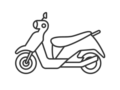 原付バイクの線画のイラスト