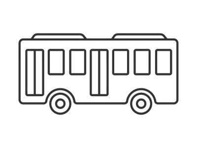 バスの線画のイラスト