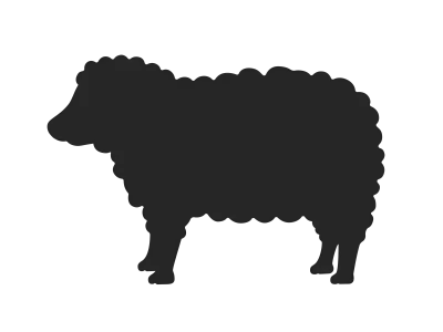 羊のシルエットのイラスト
