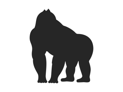 ゴリラのシルエットのイラスト