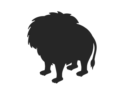 マントヒヒのシルエットのイラスト