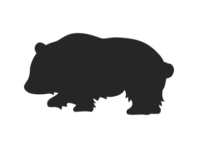 パンダのシルエットのイラストタイトル変更