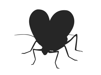 スズ虫のシルエットのイラスト