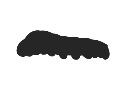 アゲハ蝶の幼虫のシルエットのイラスト