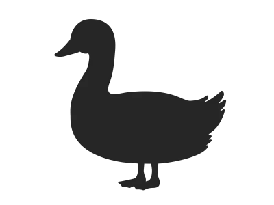 アヒルのシルエットのイラスト