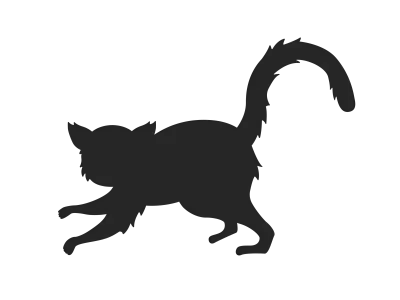 キツネザルのシルエットのイラスト