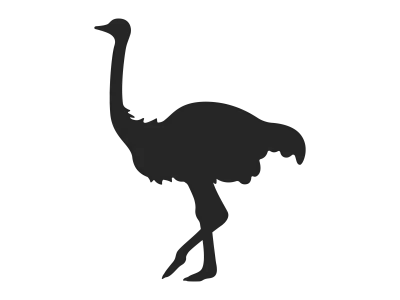 ダチョウのシルエットのイラスト