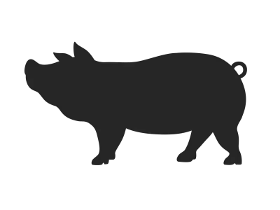 豚のシルエットのイラスト