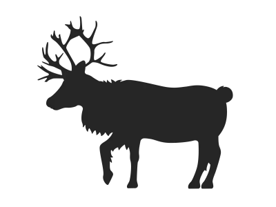 トナカイのシルエットのイラスト