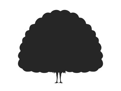 孔雀のシルエットのイラスト