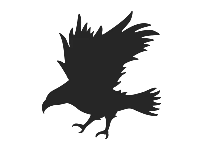 鷹のシルエットのイラスト