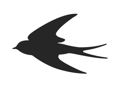 飛んでいる燕のシルエットのイラスト