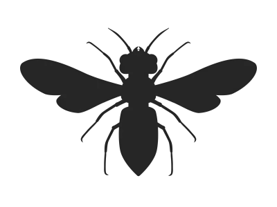 スズメ蜂のシルエットのイラスト