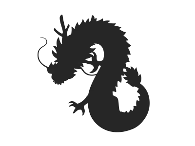 龍のシルエットのイラスト