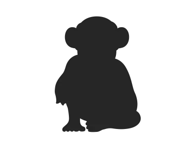 チンパンジーのシルエットのイラスト