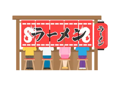 屋台のラーメン屋のイラスト