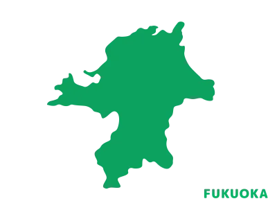 福岡県のシルエットのイラスト