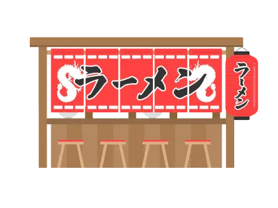 屋台のラーメン屋のイラスト