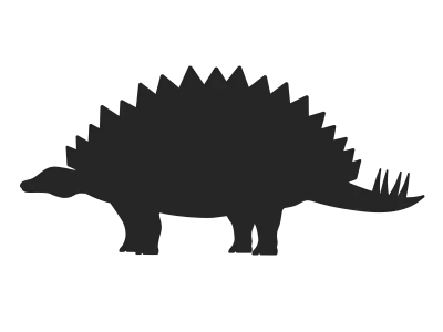 恐竜のステゴサウルスのシルエットのイラスト