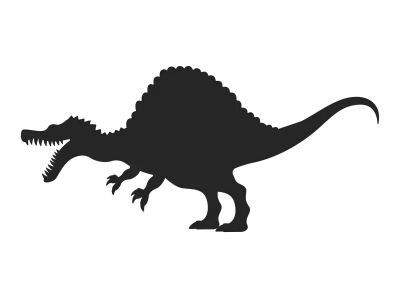 恐竜のスピノサウルスのシルエットのイラスト