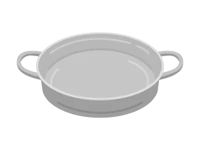 ステンレス製の鍋のイラスト