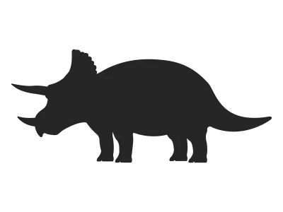 恐竜のトリケラトプスのシルエットのイラスト