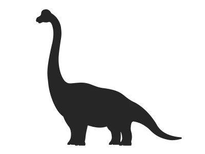 恐竜のブラキオサウルスのシルエットのイラスト