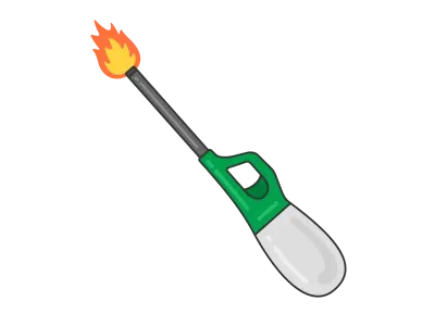 火をつけた点火棒のイラスト
