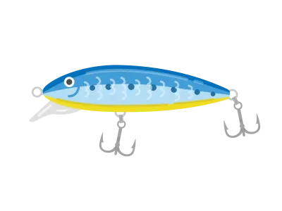 青色のルアーのイラスト