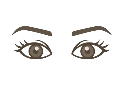 人間の目と眉毛のイラストタイトル変更