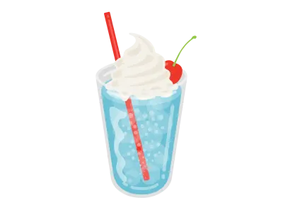カップに入ったクリームソーダのイラスト