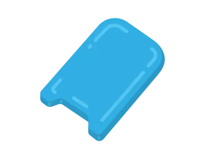 水色のビート板のイラスト