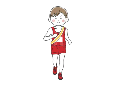たすきを掛けた男性の駅伝選手のイラスト