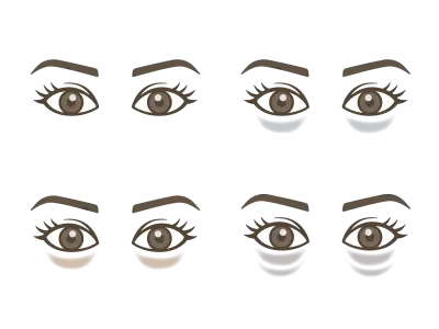 目元のクマの種類のイラスト