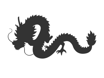 龍のシルエットのイラスト