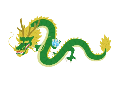 玉を持っている龍のイラスト