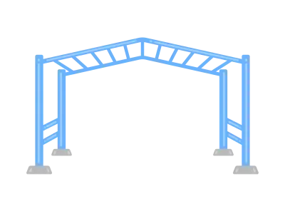 公園の雲梯の遊具のイラスト