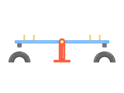 公園のシーソーの遊具のイラスト