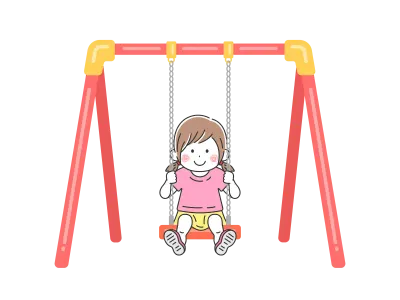 ブランコに乗る女の子のイラスト