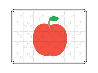りんごの絵が描かれたパズルのイラスト