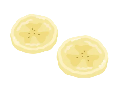 スライスしたバナナのイラスト