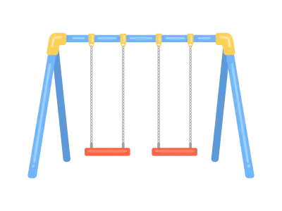 公園のブランコの遊具のイラスト