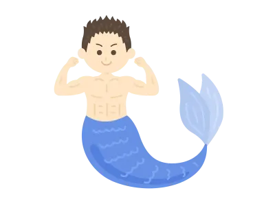男性の人魚のイラスト