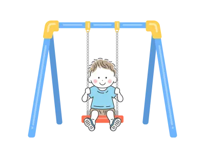 ブランコに乗る男の子のイラスト